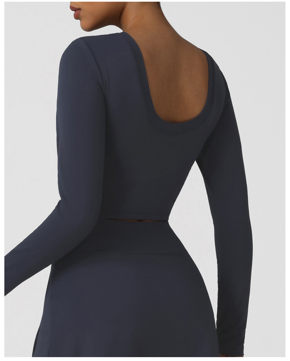 Autumn Winter Yoga Exercise Top Backless Sexy Slim Long Sleeve Women Dance Training Workout Clothes with Pad