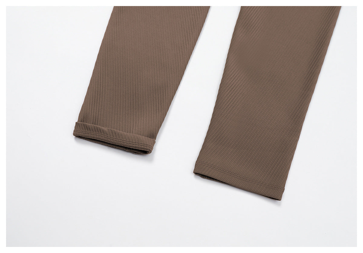 Thread Yoga Trousers High Waist Hip Lift Slim Skinny Pants Outdoor Sports Running Fitness Clothes