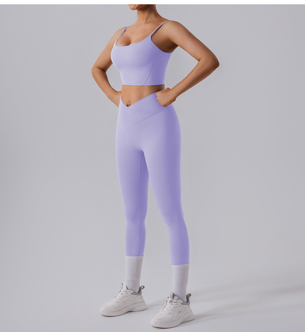 Nude Feel Running Outerwear Elastic High Waist Hip Raise Belly Contracting Fitness Pants Quick Dry Training Sports Skinny Yoga Pants