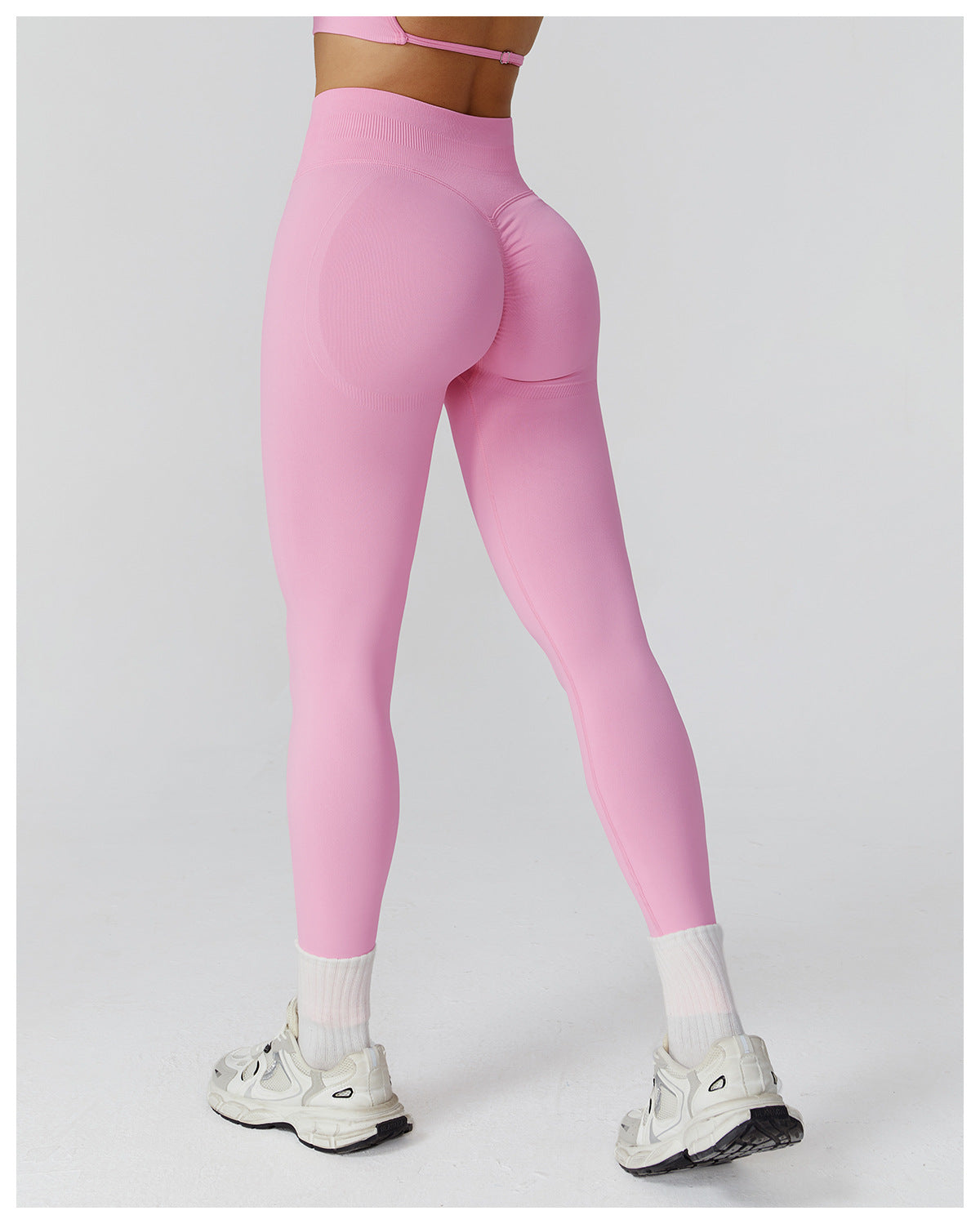 Seamless Tight Yoga Trousers High Waist Pleated Peach Hip Sports Trousers Outdoor Running Fitness Clothes