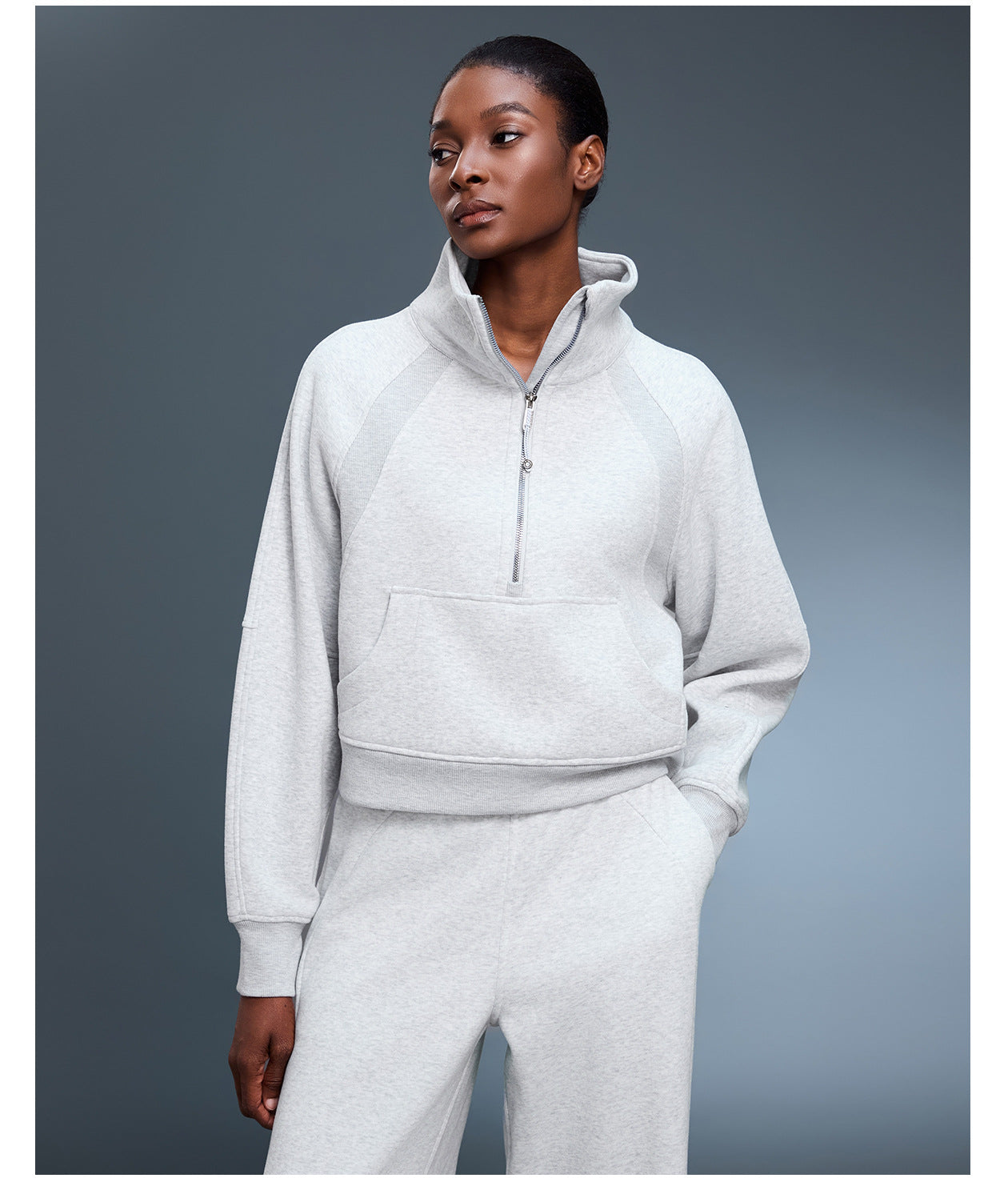 Sports Sweater Women Autumn Winter Fleece lined Half Open Zipper Turtleneck Pullover Outer Wear Warm Jacket
