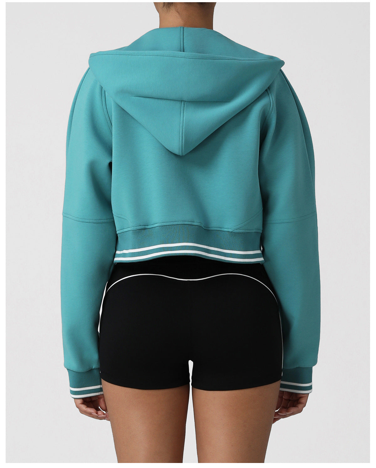 Arrival Sports Casual Long Sleeve Thermal Jacket Autumn Winter Contrast Color Hooded Zipper Jacket Thick Sweater Workout Clothes
