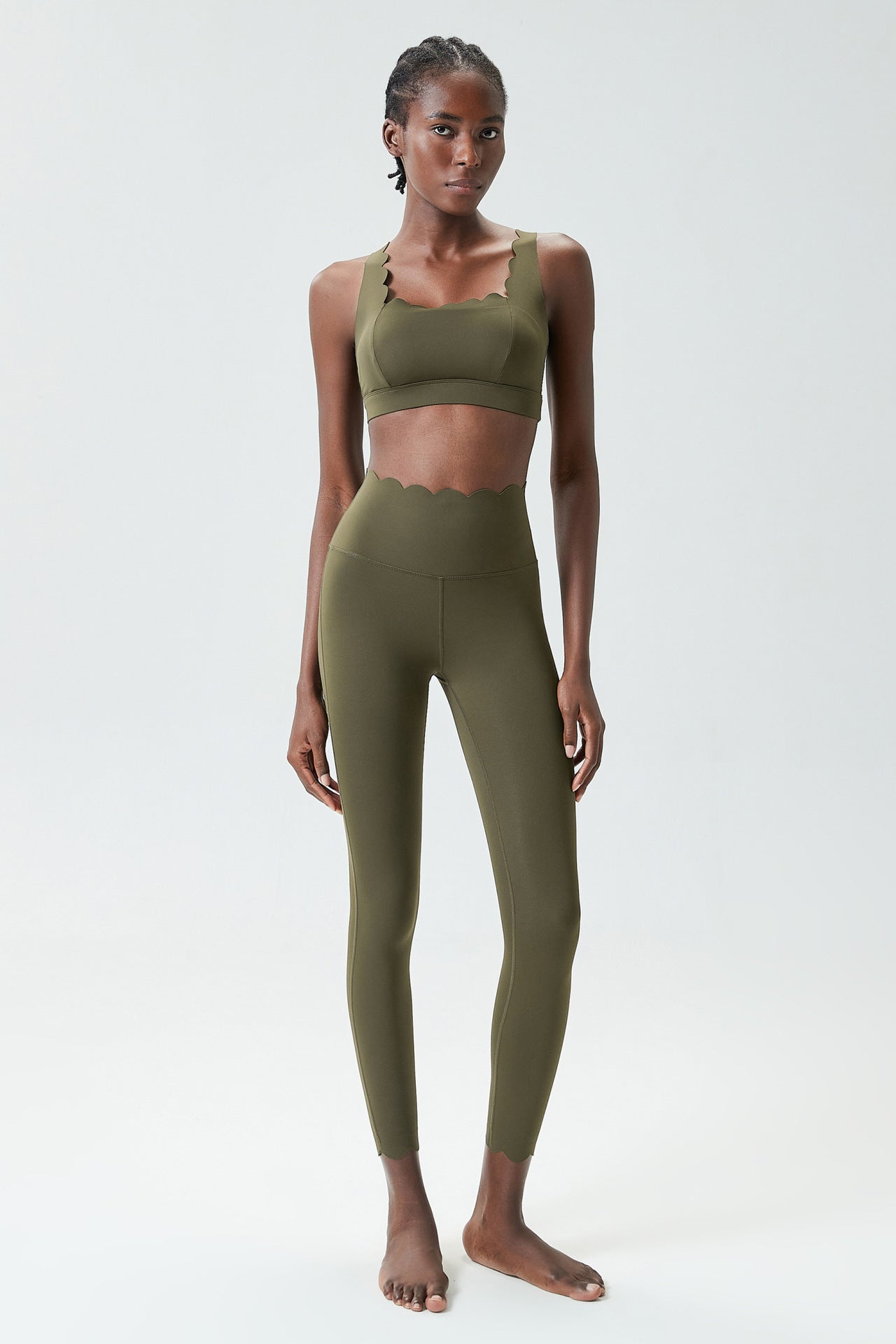 Small Wave Yoga Suit Suit Women Tight Fit Sports Fitness Suit Two Piece Quick Dry Suit