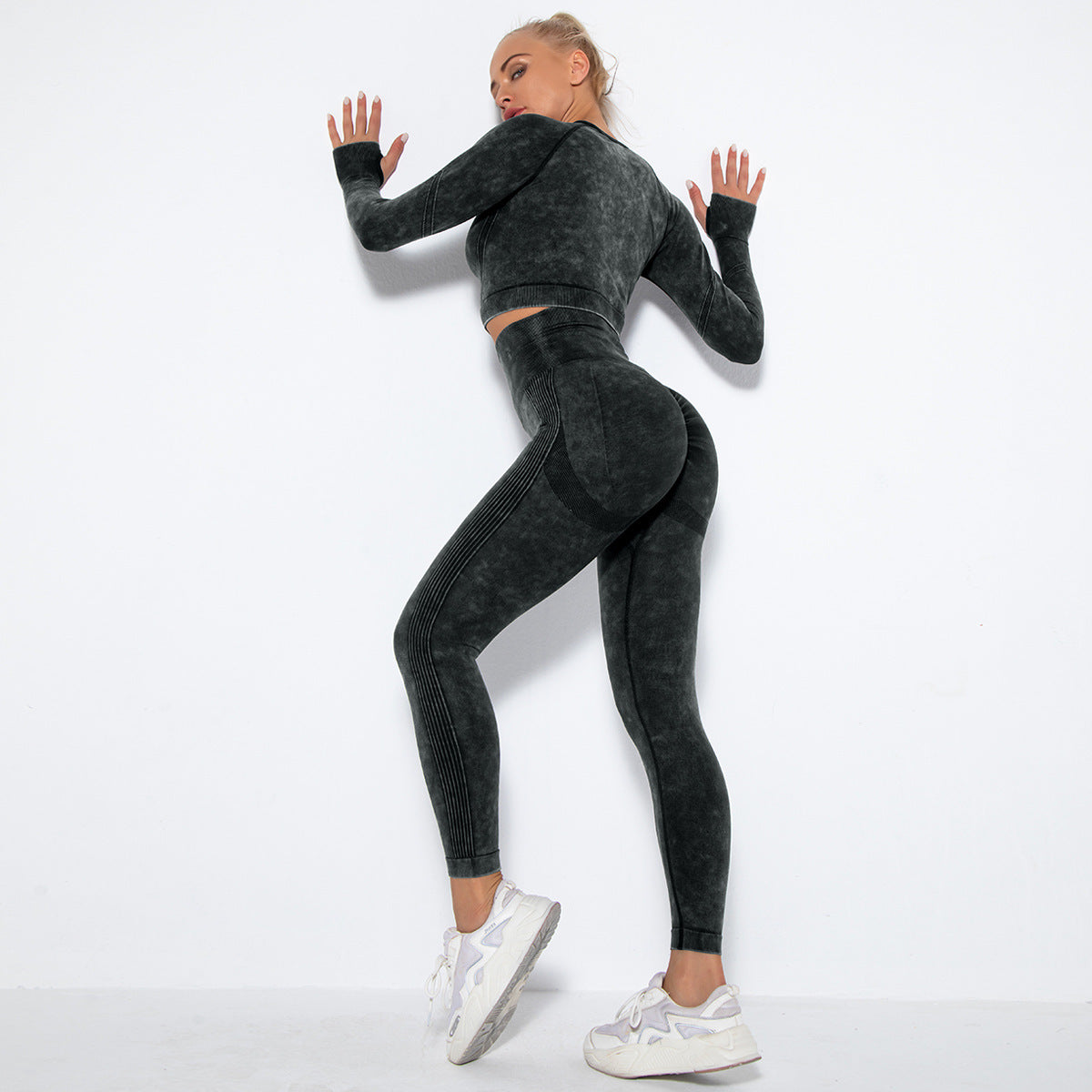 Internet Celebrity Seamless Washed Smile Yoga Suit Outdoor Sports Workout Sexy Hip Yoga Pants