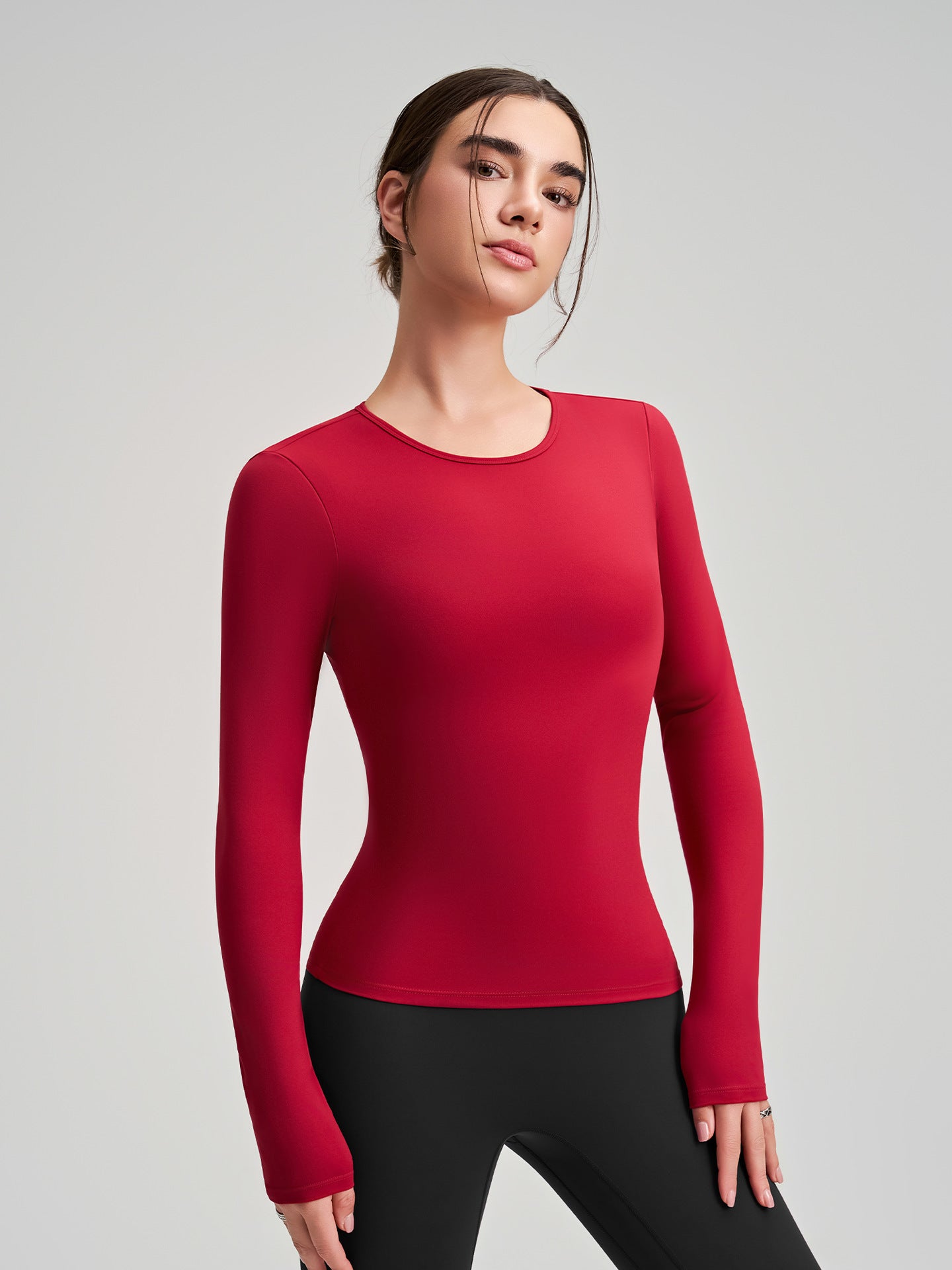 Winter Brushed Long Sleeve Yoga Clothes High Strength Fitness Clothes Pilates Running Sport Long Sleeve Top