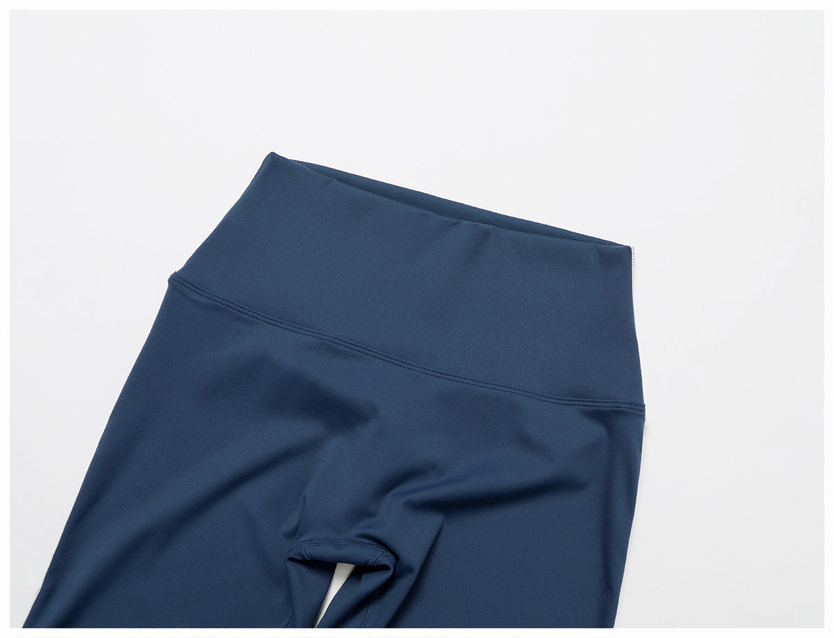 Sollinarry Contrast Color Brushed Yoga Trousers High Waist Tight Trousers Outdoor Cycling Running Exercise Workout Pants