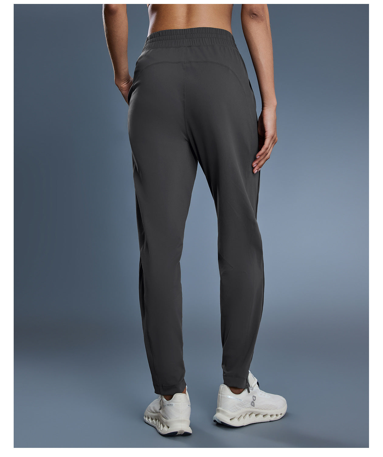 Casual Sports Pants Women Solid Color All Matching Thin Breathable Zipper Trousers Two Way Wear Workout Running Pants