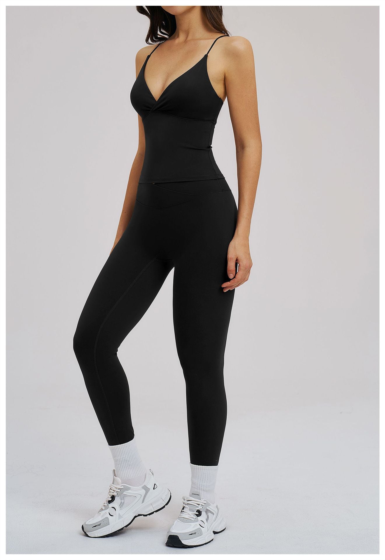 Brushed Sports Tight Back Running Sports Casual Suit Outdoor Riding Yoga Two Piece Sets