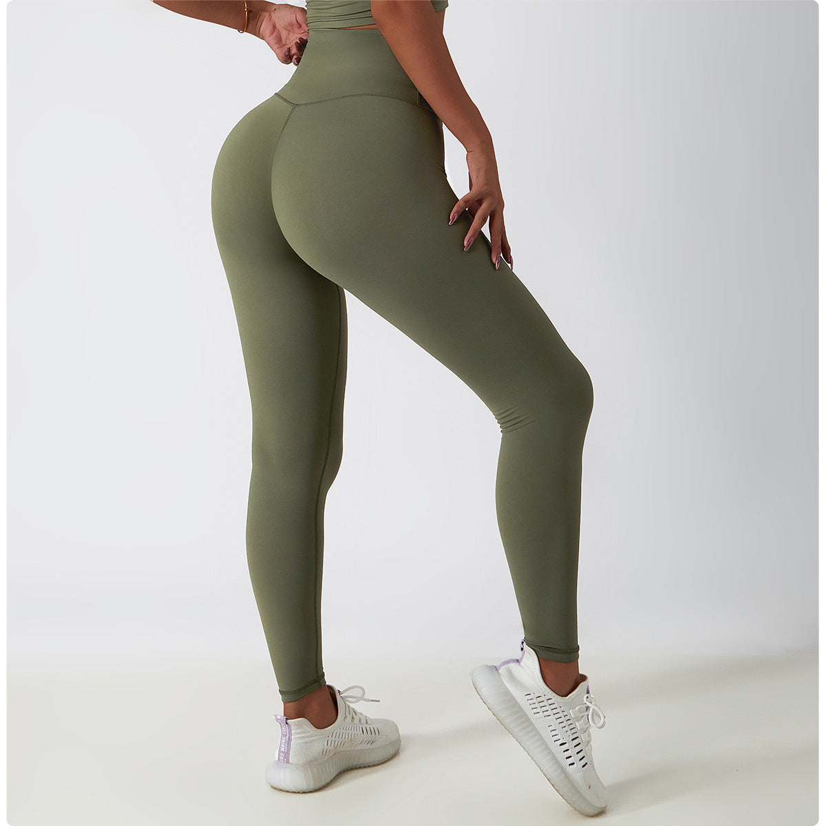 High Waist Hip Lift Fitness Pants Women Tight Outdoor Cycling Exercise Running Pants Breathable Quick Drying Nude Feel Yoga Pants