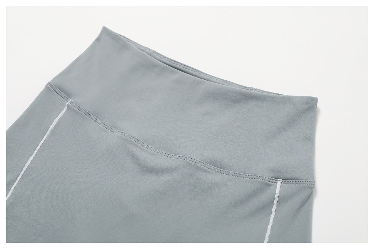 Sollinarry Nude Feel Tight Yoga Shorts High Waist Hip Lift Outer Wear Fitness Shorts Women Running Workout Pants