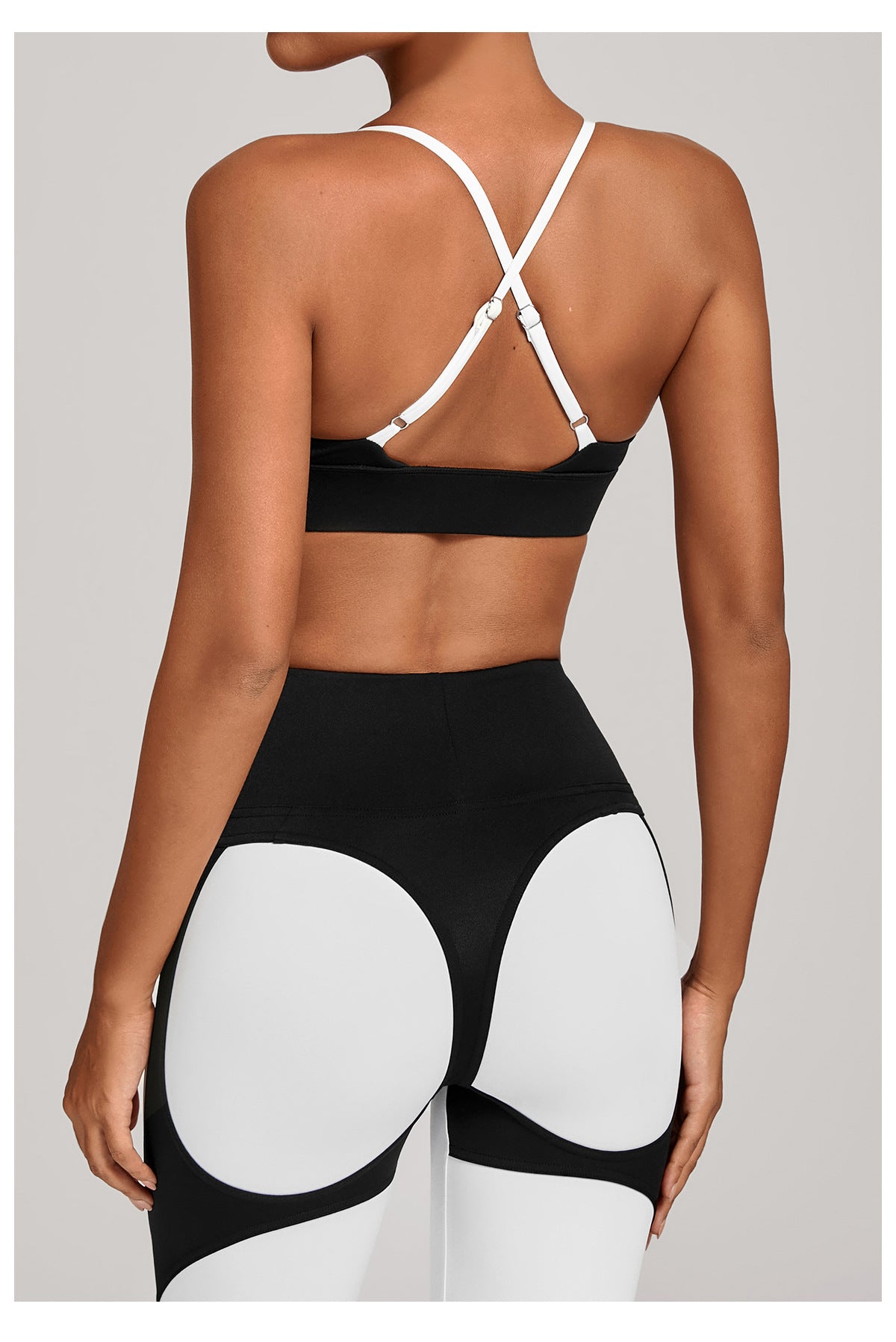 Women Autumn Sand Adjustable Shoulder Strap Sports Underwear Shockproof Color Matching Yoga Bra Outdoor Workout Clothes