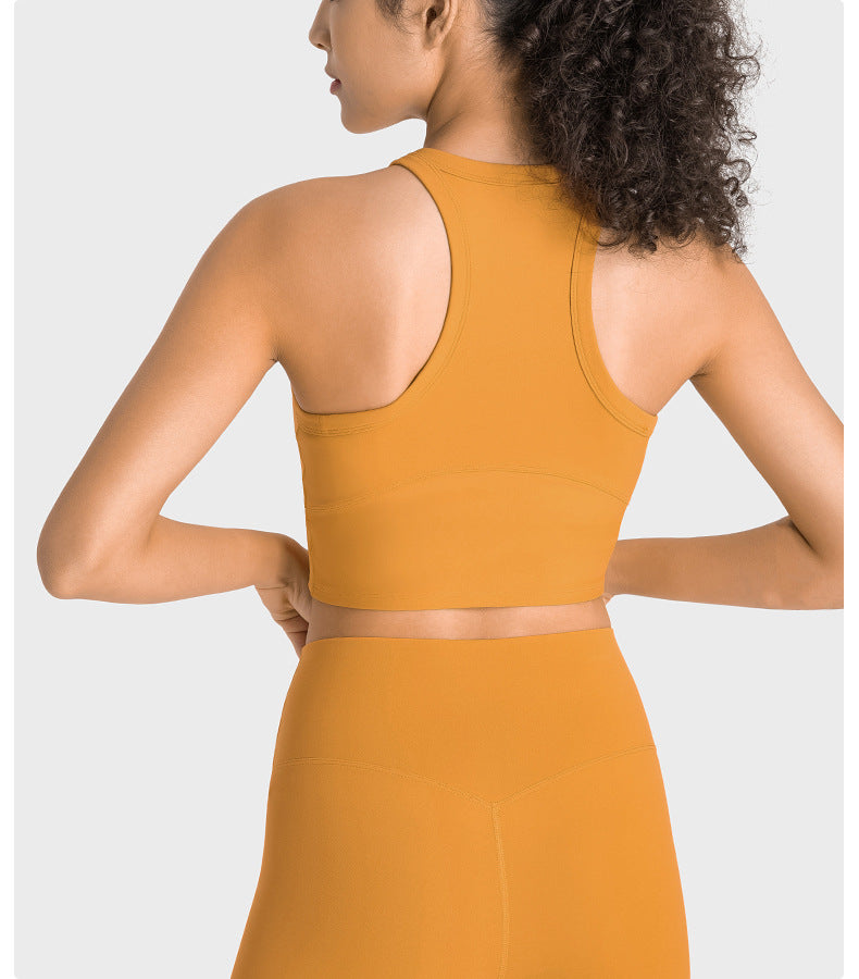 Nude Feel With Chest Pad Yoga Vest Women Shockproof Push Up Accessory Breast Push Up Sports Underwear Bra