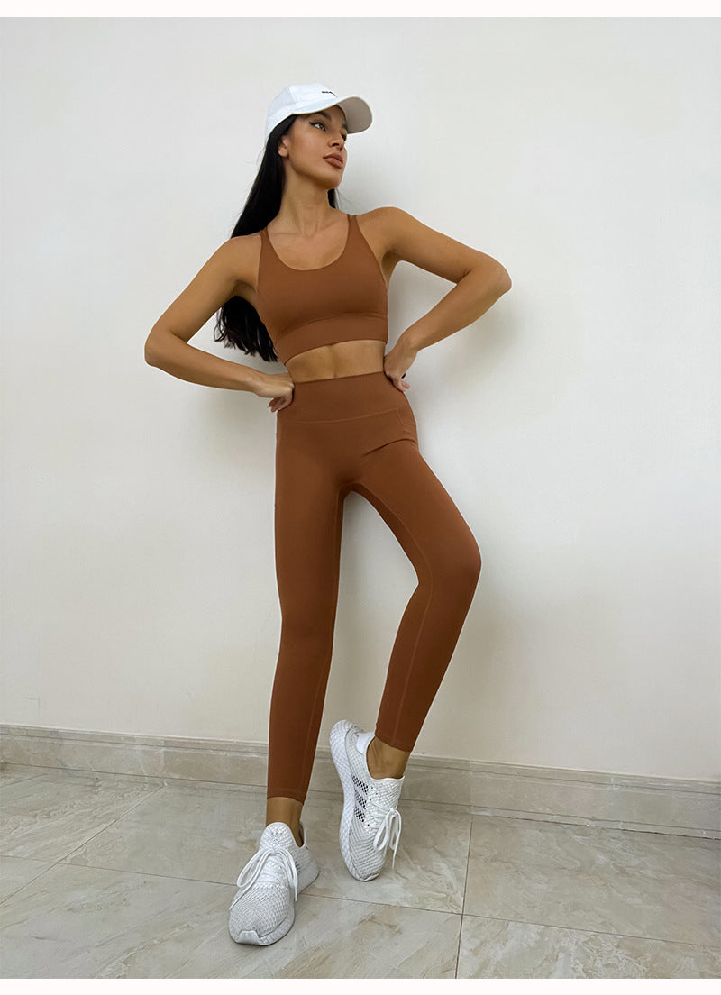 Women Thin Shoulder Beauty Back Breathable Tight Beauty Back Push Up Shock Absorbing Sports Bra