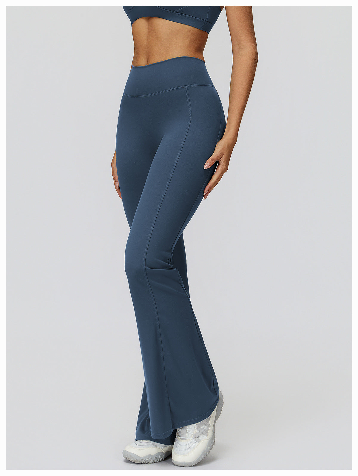 Yoga Bell Bottom Pants High Waist Pleated Micro Pull Slimming Trousers Running Sports Bell Bottom Pants