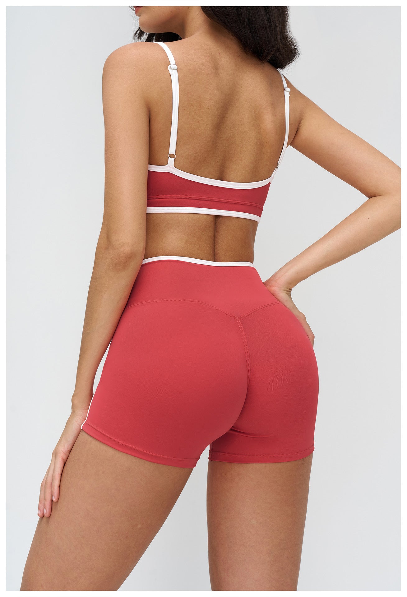 Nude Feel Sports Underwear Double Shoulder Strap Contrast Color Yoga Bra Running Fitness Sports Bra Women