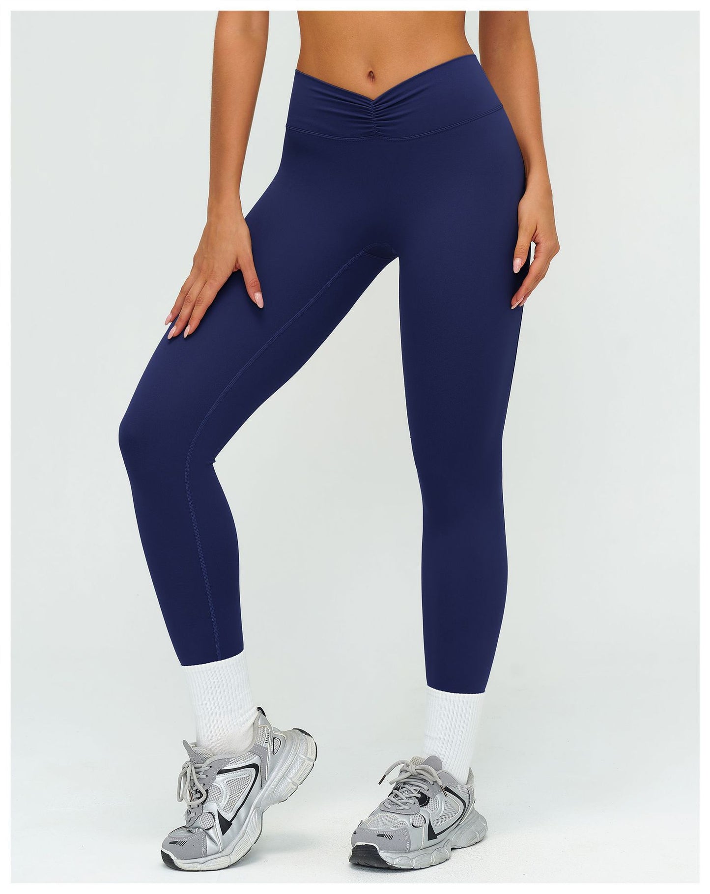 Yoga Trousers Brushed High Waist Pleated Tight Trousers Outdoor Sports Running Fitness Pants
