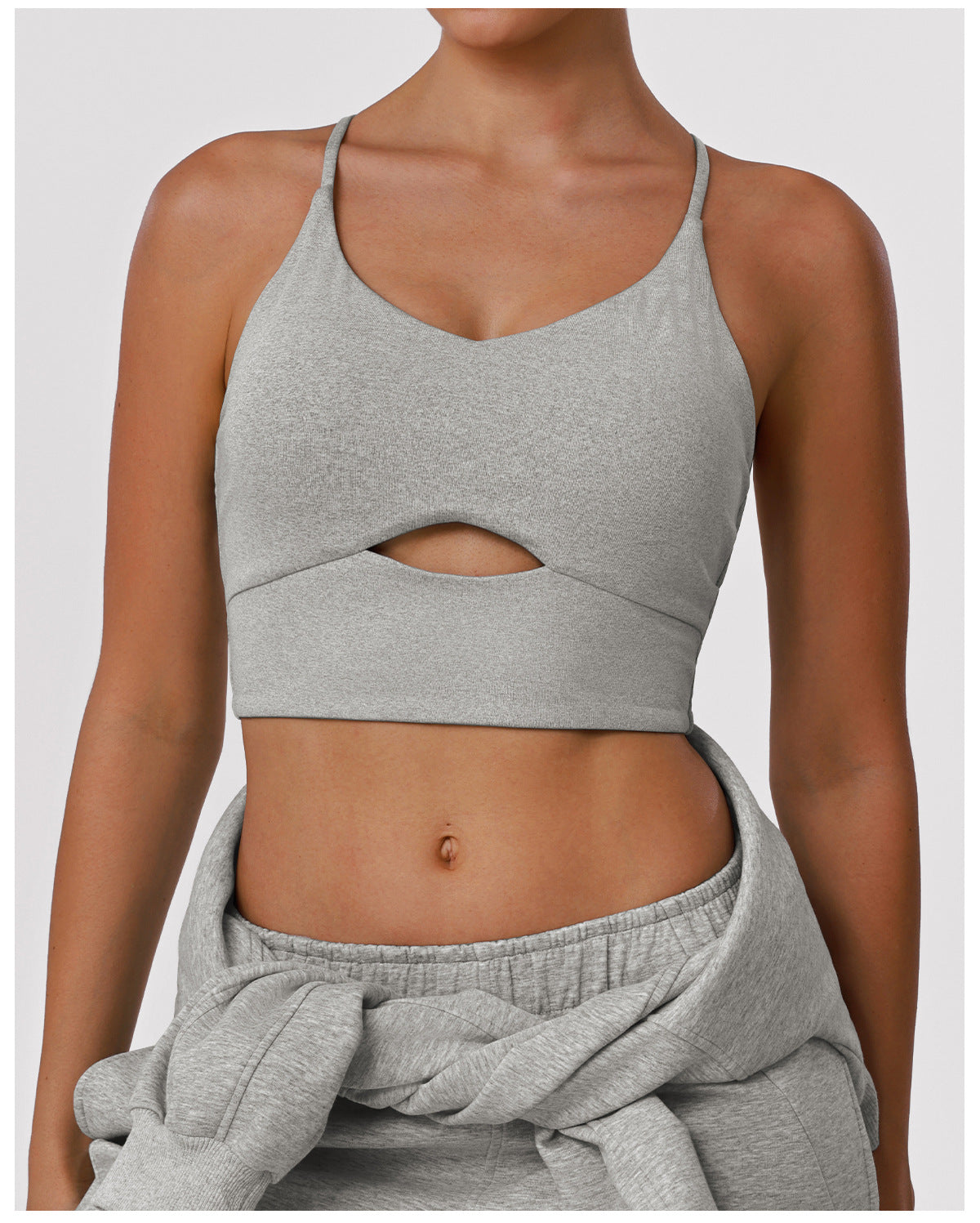 Workout Exercise Underwear Naked Women Sense Hollow Out Cutout out Spaghetti Strap Shockproof Push up Beauty Back Running Yoga Bra