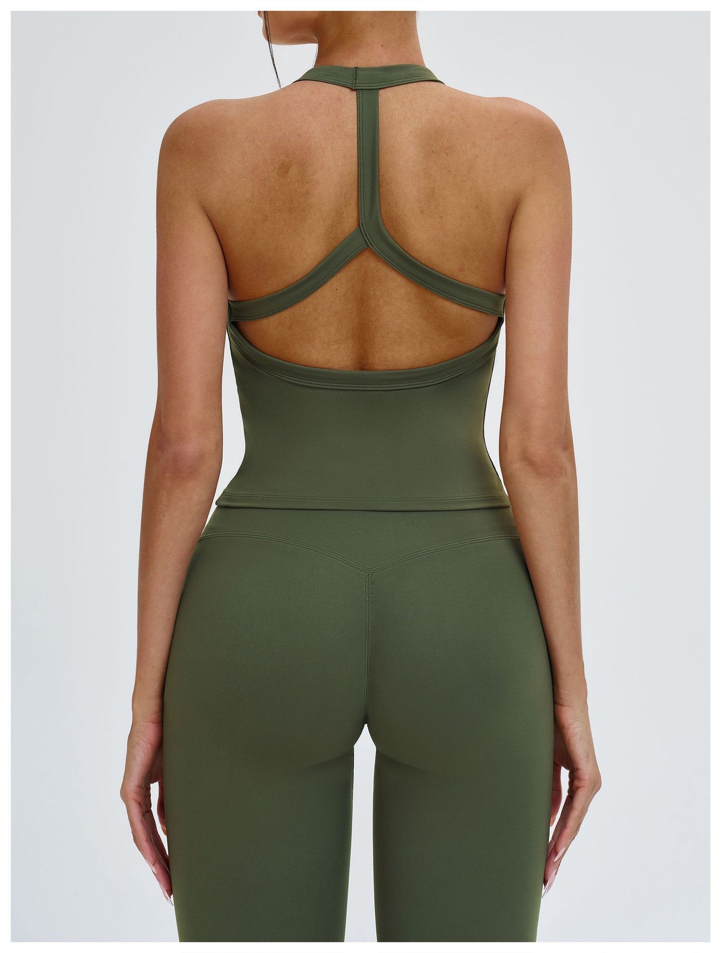 Halter Sports Vest Y Shaped Hollow Out Cutout out Beauty Back Tight Yoga Vest Outdoor Running Fitness Top