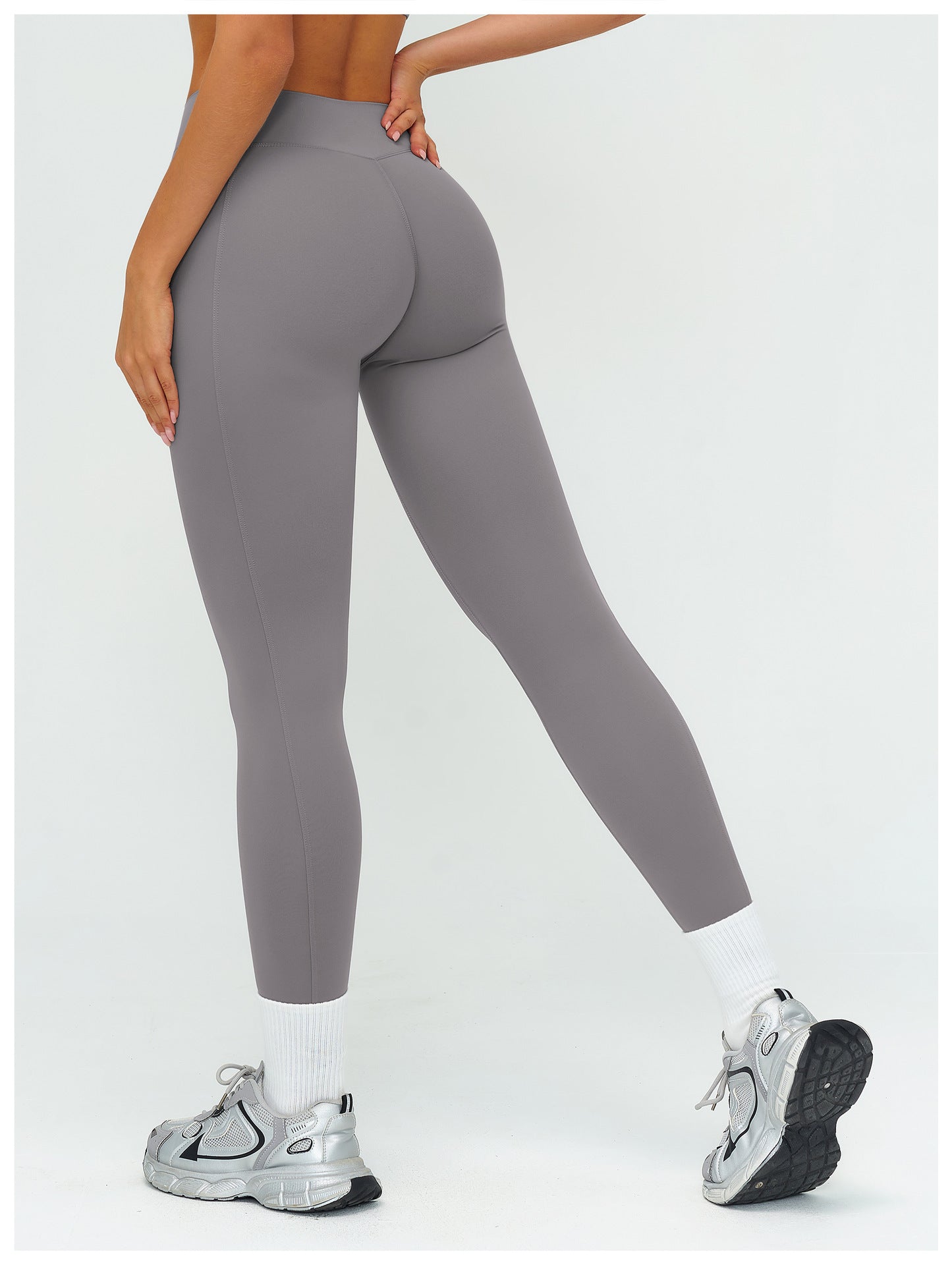 Yoga Trousers Brushed High Waist Pleated Tight Trousers Outdoor Sports Running Fitness Pants