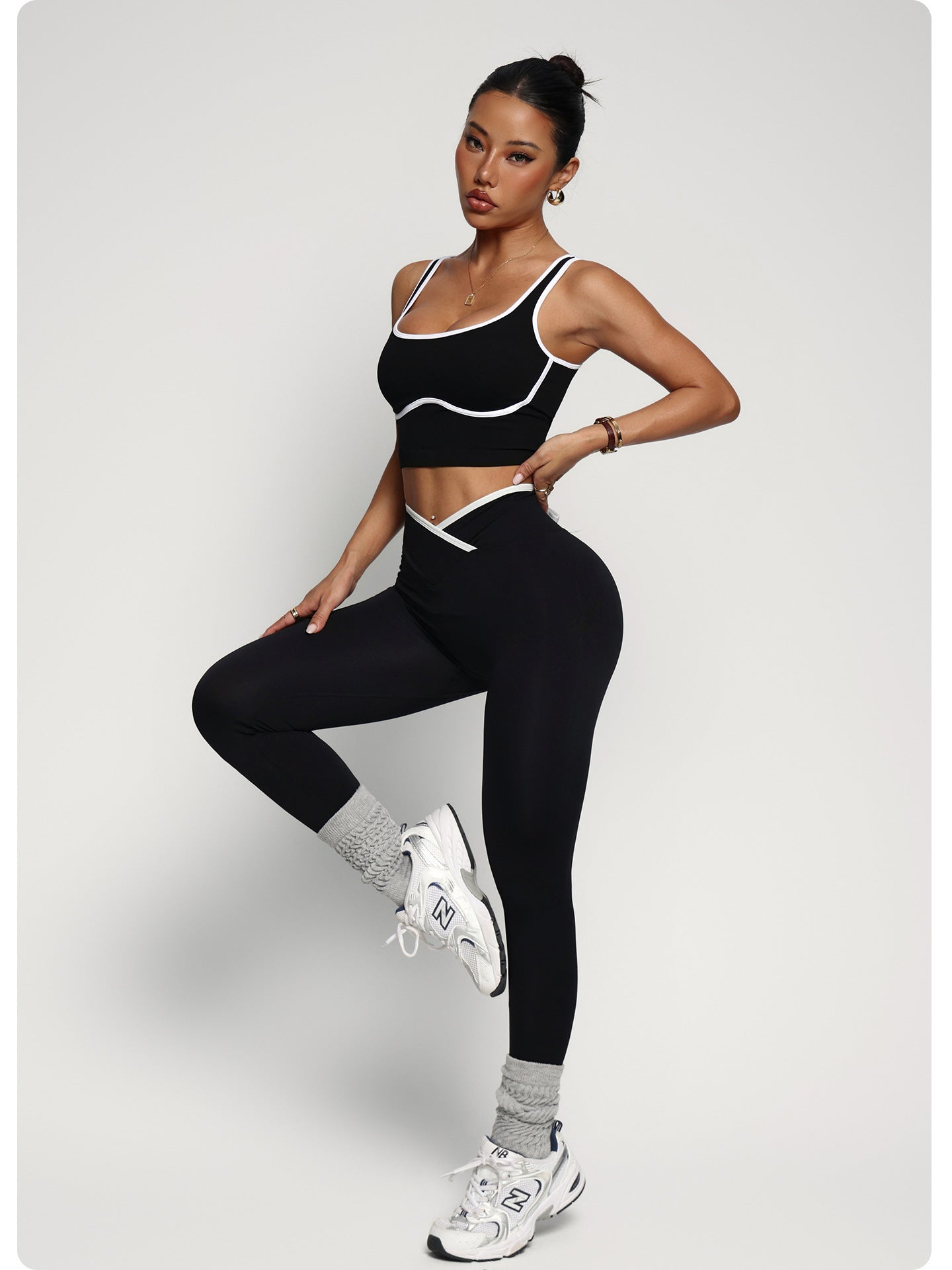 Women Clothing Sports Bra Fitness Yoga Wear Two Piece Sets High Sense Yoga Pants Women High Waist Hip Lift