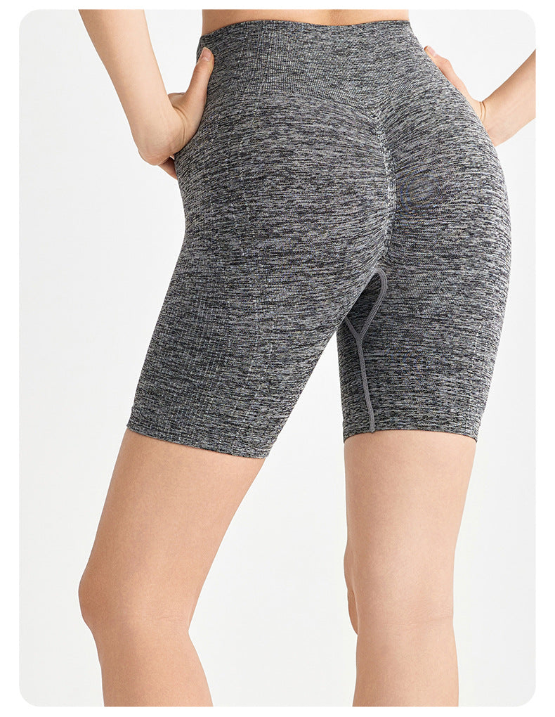 Seamless Weaving Seamless Sports Shorts Women High Waist Hip Lift Casual Pants Slimming Tight Running Yoga Short Length Pants
