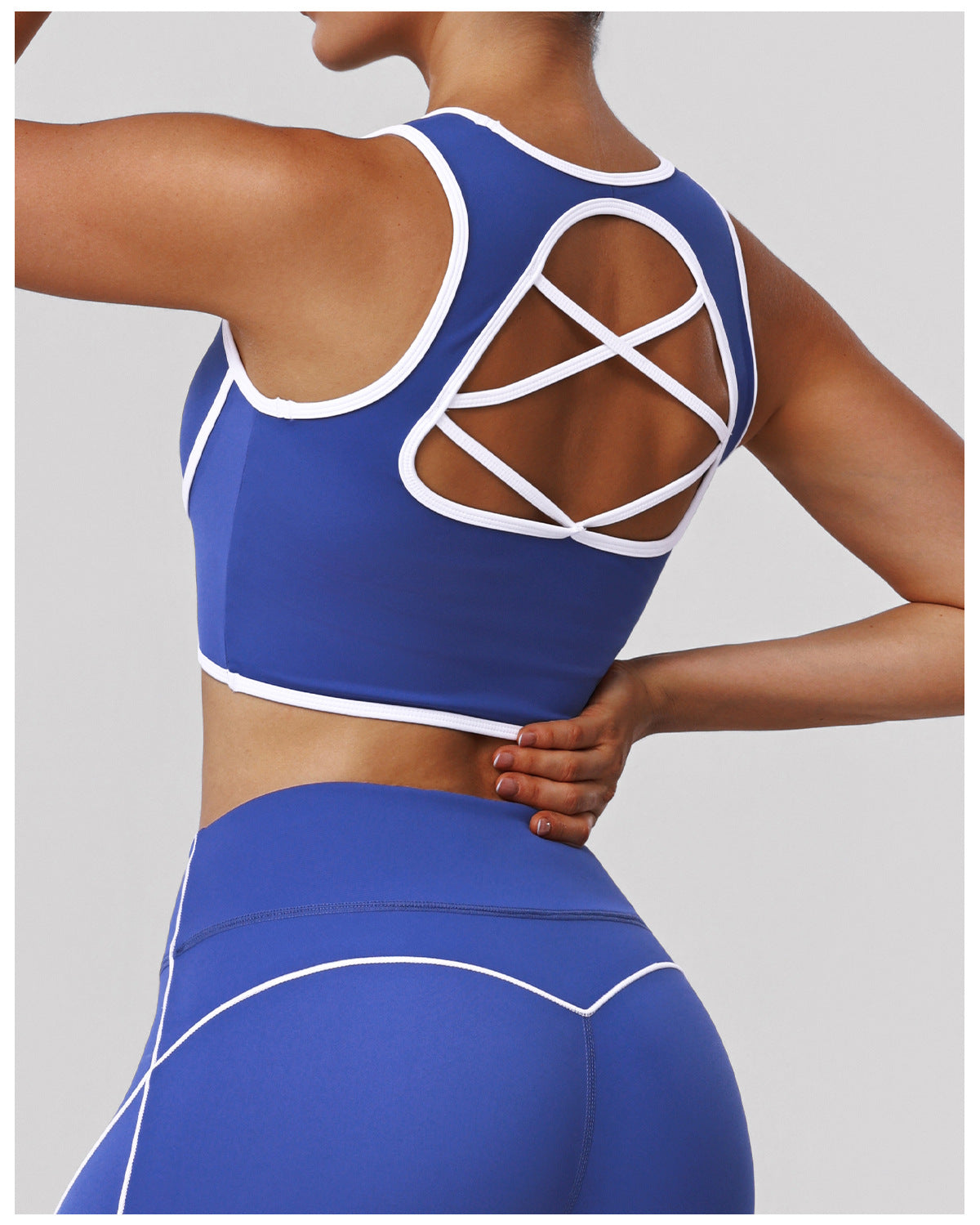 Sports Wireless Underwear Contrast Color Beauty Back Fitness Vest with Pad Shockproof Running Yoga Bra