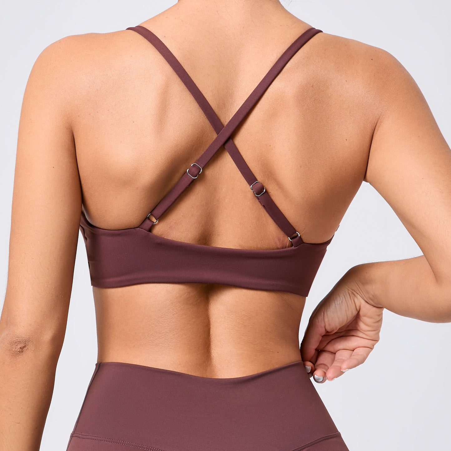 Nude Feel Adjustable Shoulder Strap Yoga Bra Beauty Back Exercise Underwear Quick-Drying Running Fitness Clothes