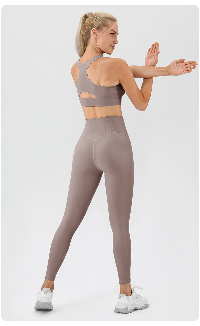 Seamless Fit Yoga Pants Nude Feel High Waist Belly Contracting No Embarrassment Line Hip Lifting Fitness Sports Pants