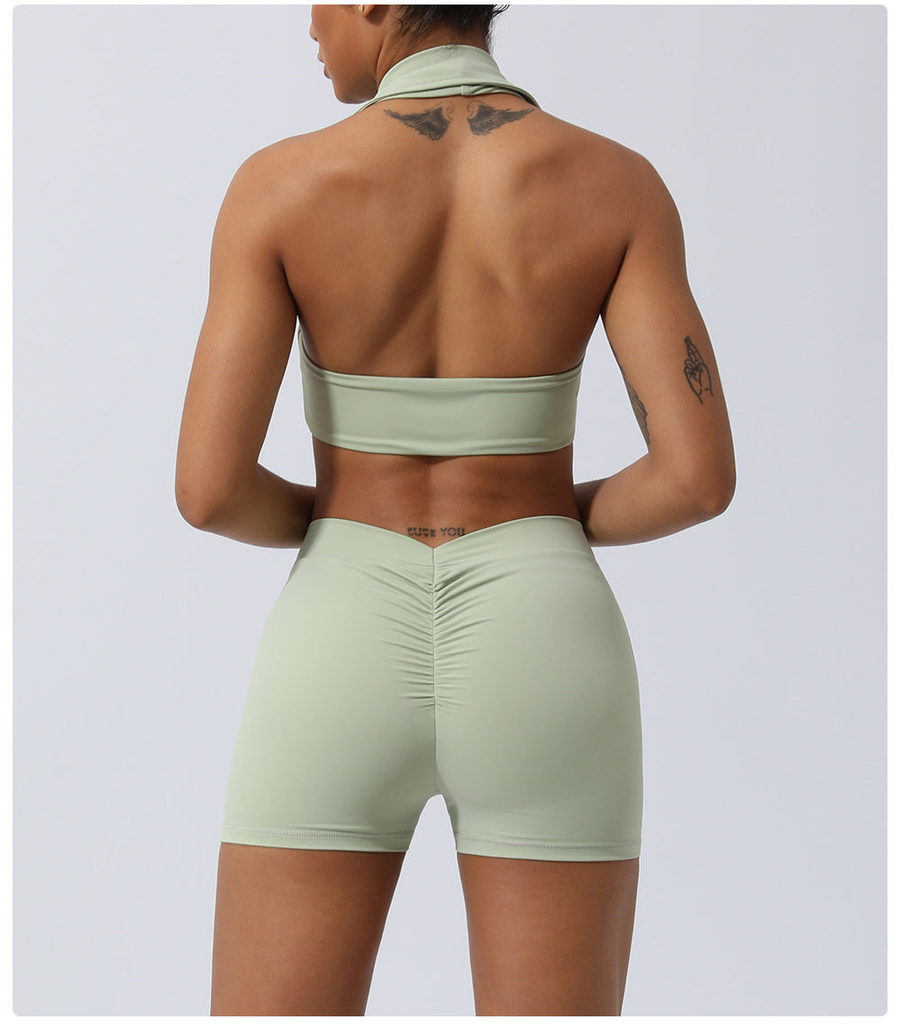 Yoga Clothes Suit Beauty Back Hip Lifting Yoga Trousers Sports Fitness Clothes Suit Women