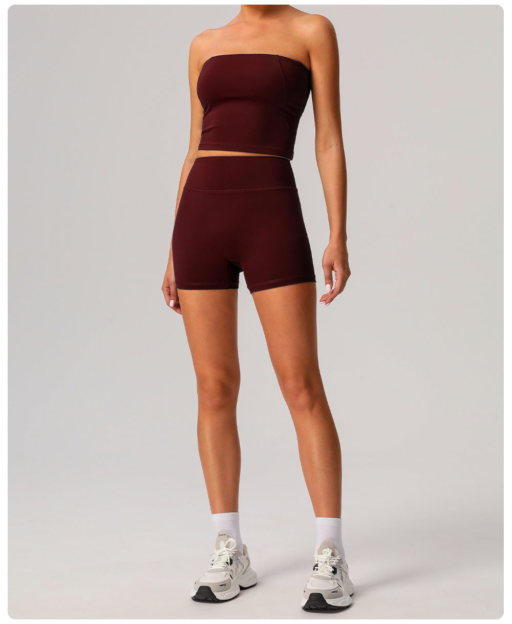 Nude Feel Yoga Chest Wrapped Vest High Elasticity Skinny Exercise Top Women Outer Wear Casual Quick Drying Fitness Vest