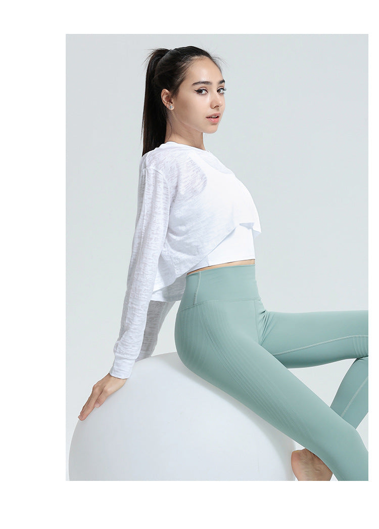 Sports Top Women Autumn Long Sleeve Loose T-shirt Running Yoga Clothes Workout Clothes Quick Drying Clothes Blouse