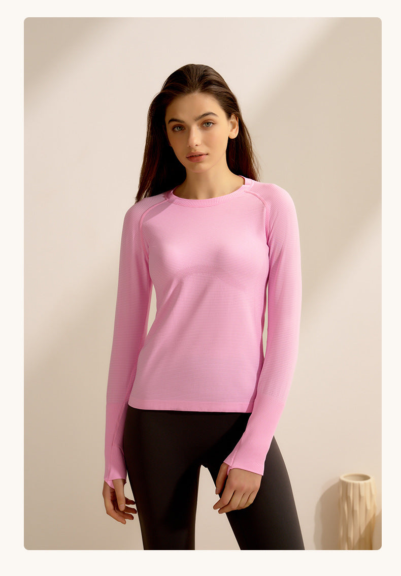 Yoga Clothes Women Spring Summer Sports Long Sleeve Pilates Training Quick Drying Running Fitness Clothes