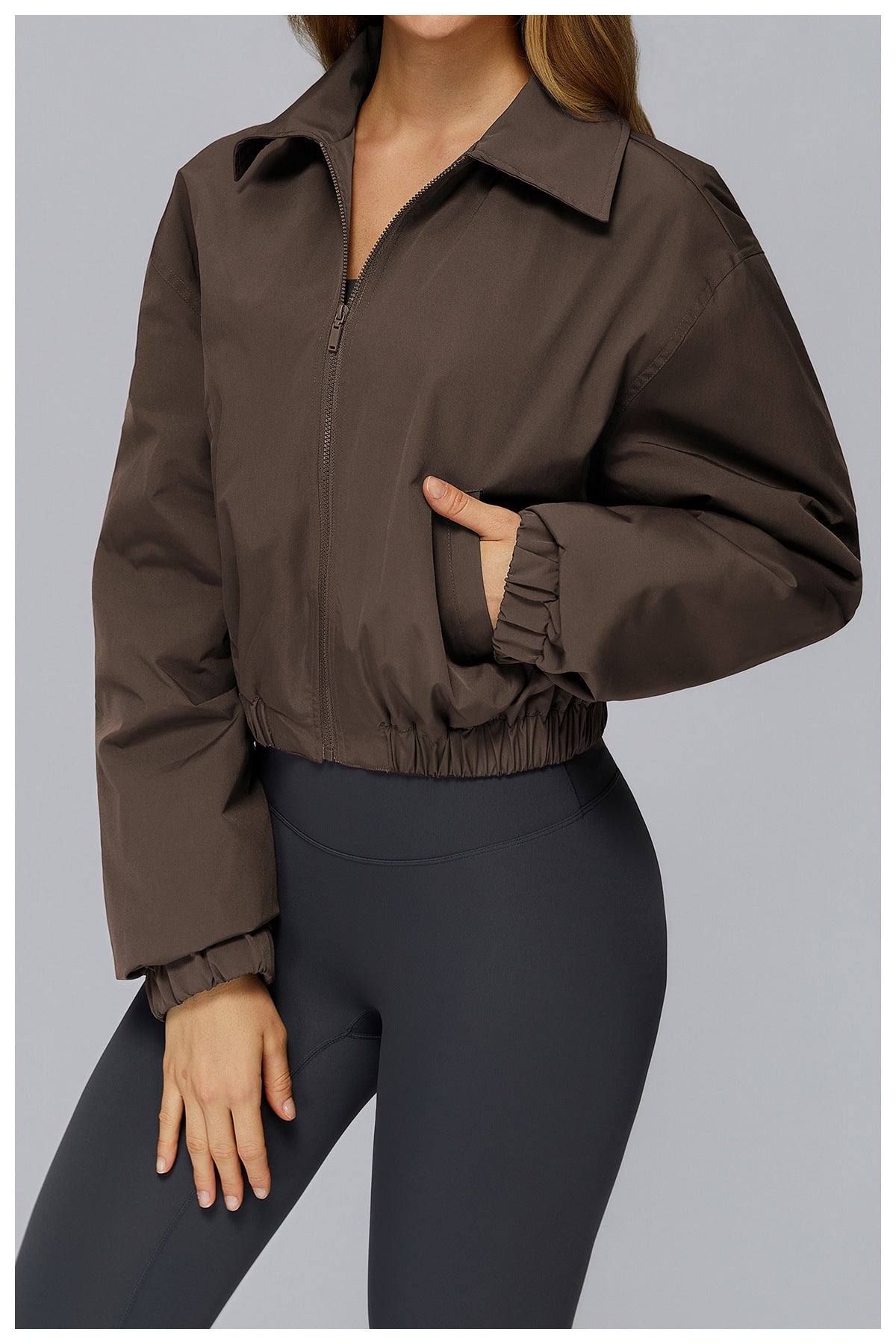 Autumn Winter Baggy Coat Zipper Windproof Warm Sports Jacket Outdoor Mountaineering Running Coat