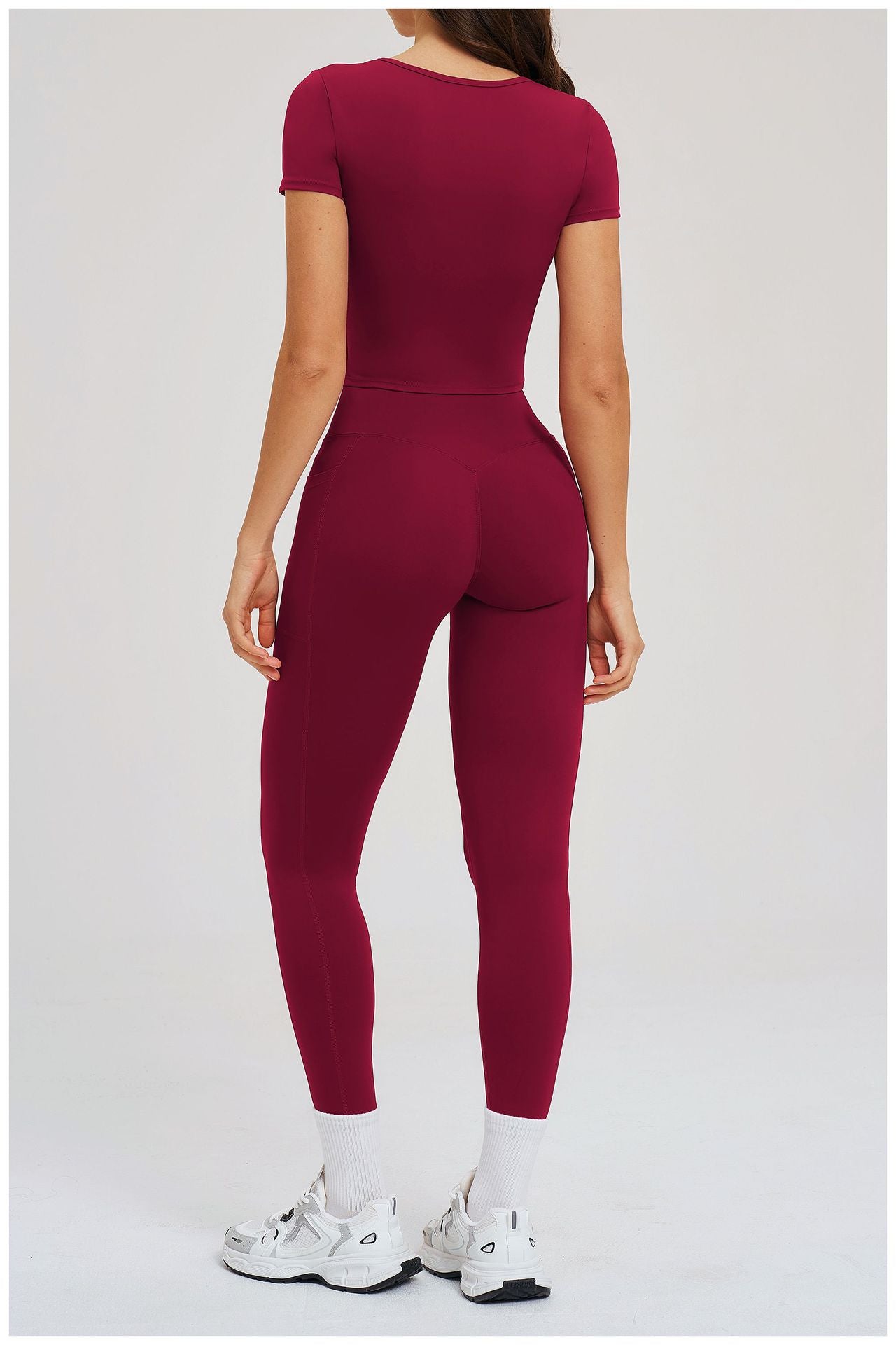 Spring Yoga Suit Tight Nude Feel Casual Set Outdoor Running Workout Exercise Outfit
