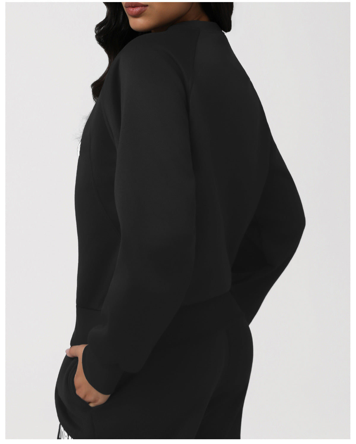 Autumn Winter Fleece Lined Sports Sweater Women Letter Graphic Long Sleeve Casual Warm Top Loose Thin Fitness Clothes