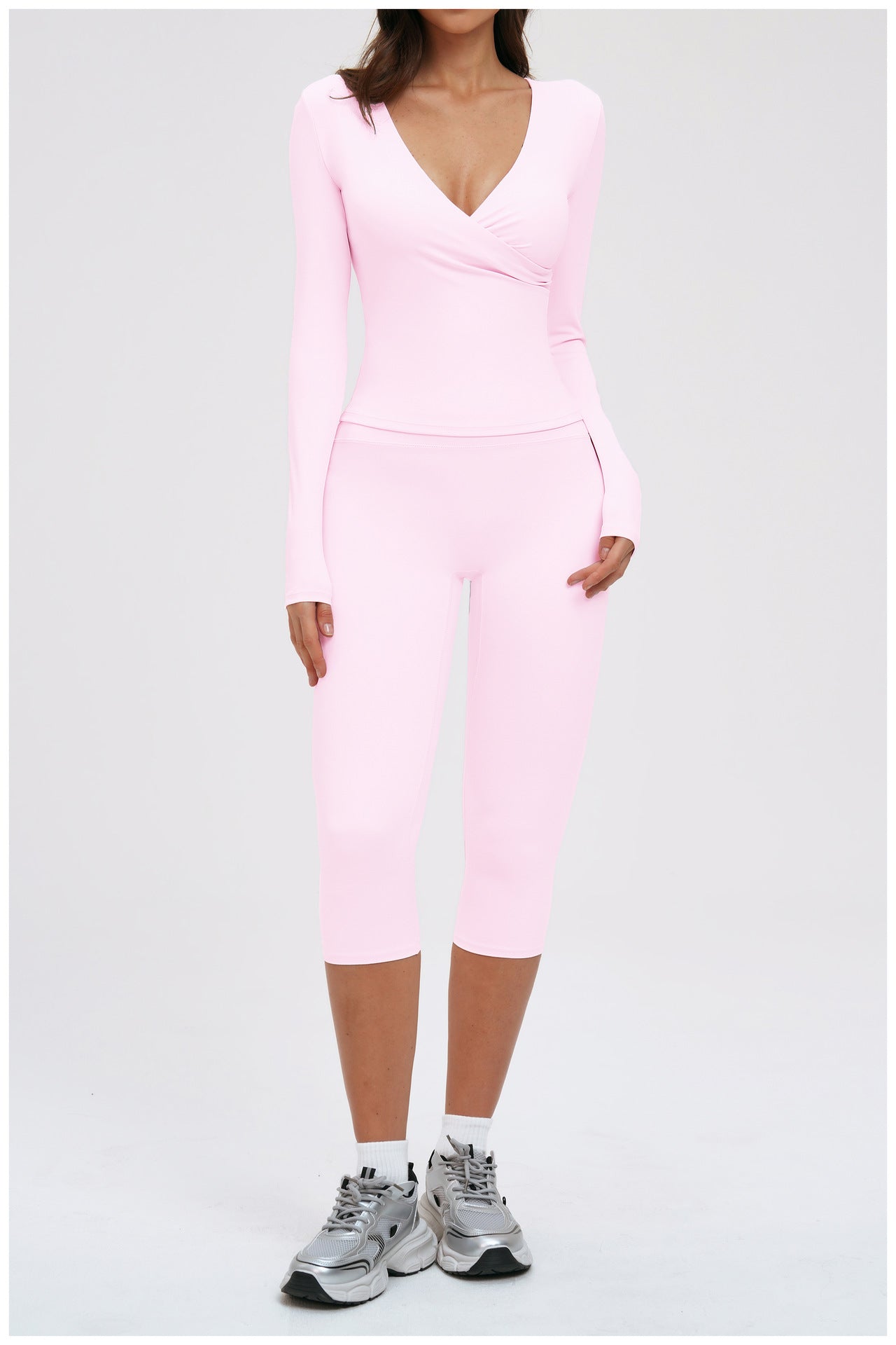 Brushed Yoga Knee Length Pants High Waist Tight Slimming Sports Pirate Shorts Running Outdoors Workout Clothes for Women