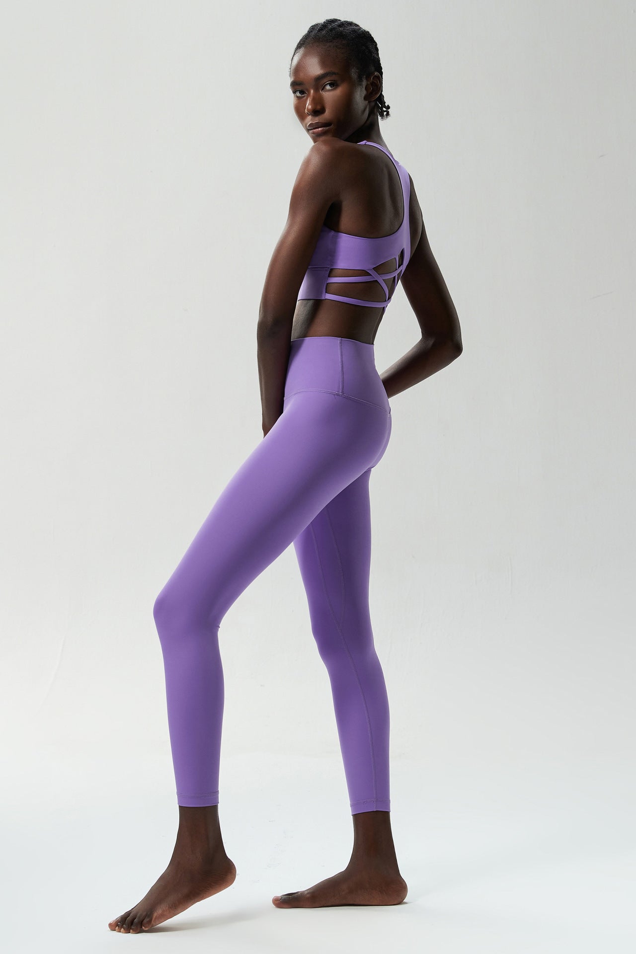 Tight Lycra Fitness Yoga Wear Suit Women Running Sports Nude Feel Quick Drying Two Piece Suit Undershirt