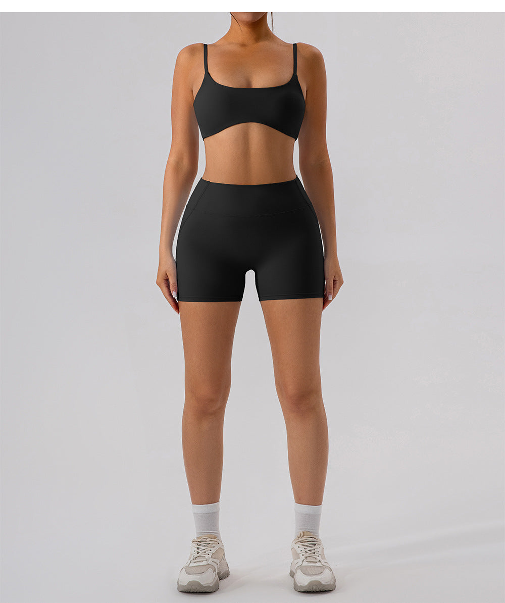 Hip Raise High Waist Yoga Shorts Women Running Slim Fit Sports Shorts Nude Feel Outer Wear Training Belly Contracting Fitness Pants