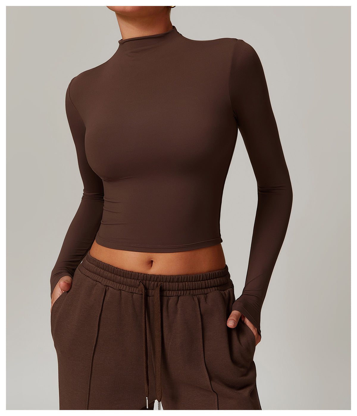 Quick Drying Fitness Sports Long Sleeved Top Turtleneck Tight Fitting Outerwear All Match Long Sleeve Yoga Wear