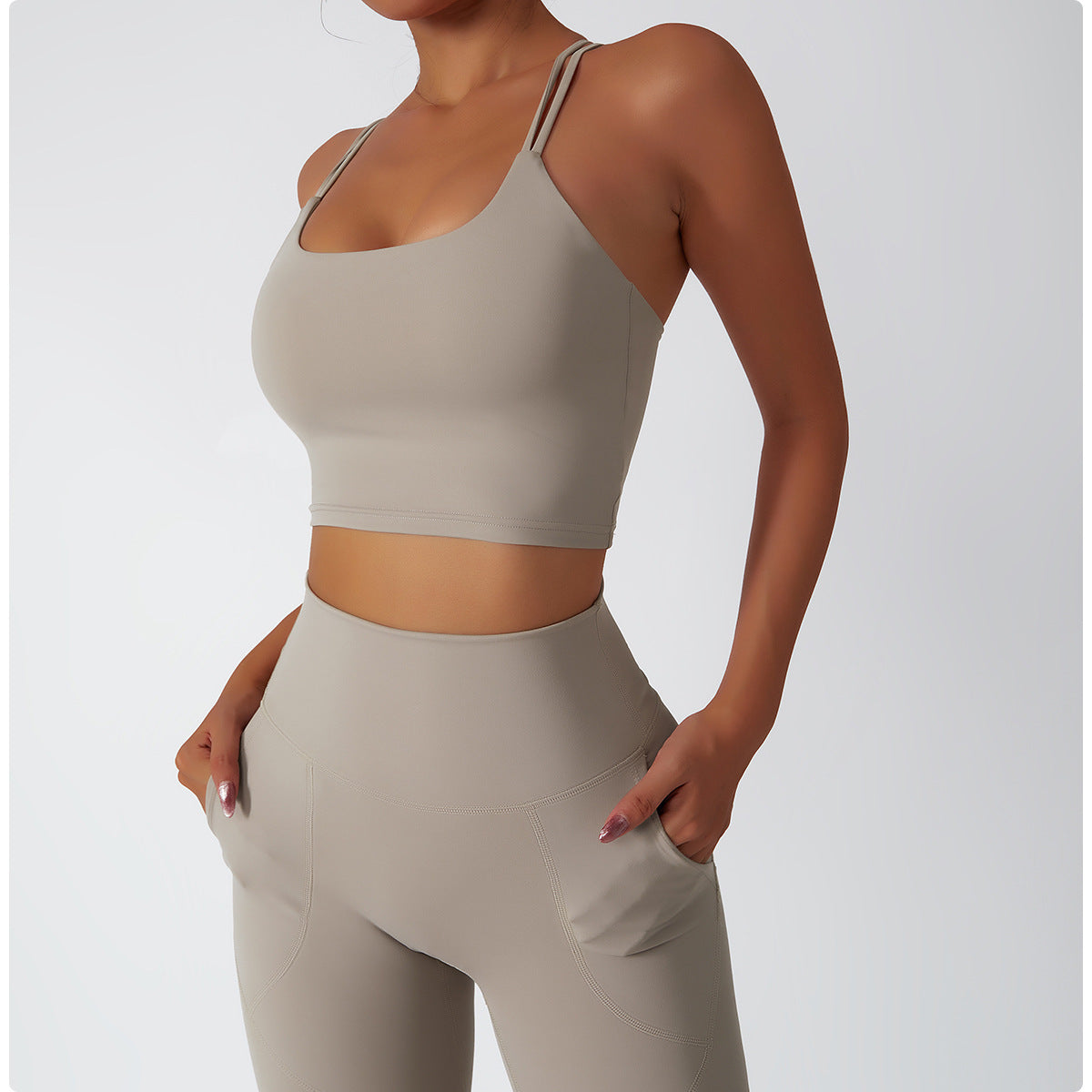 Sollinarry Sustainable Recycled Nude Feel Yoga Suit Summer Breathable Training Sports Suit Women High Waist Hip Lift Running Fitness Clothes