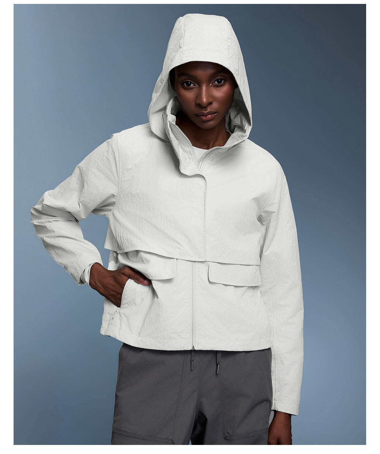 Outdoor Waterproof Hard Wearing Sports Windbreaker Women Storage Hooded Loose Casual Jacket Jacket Autumn