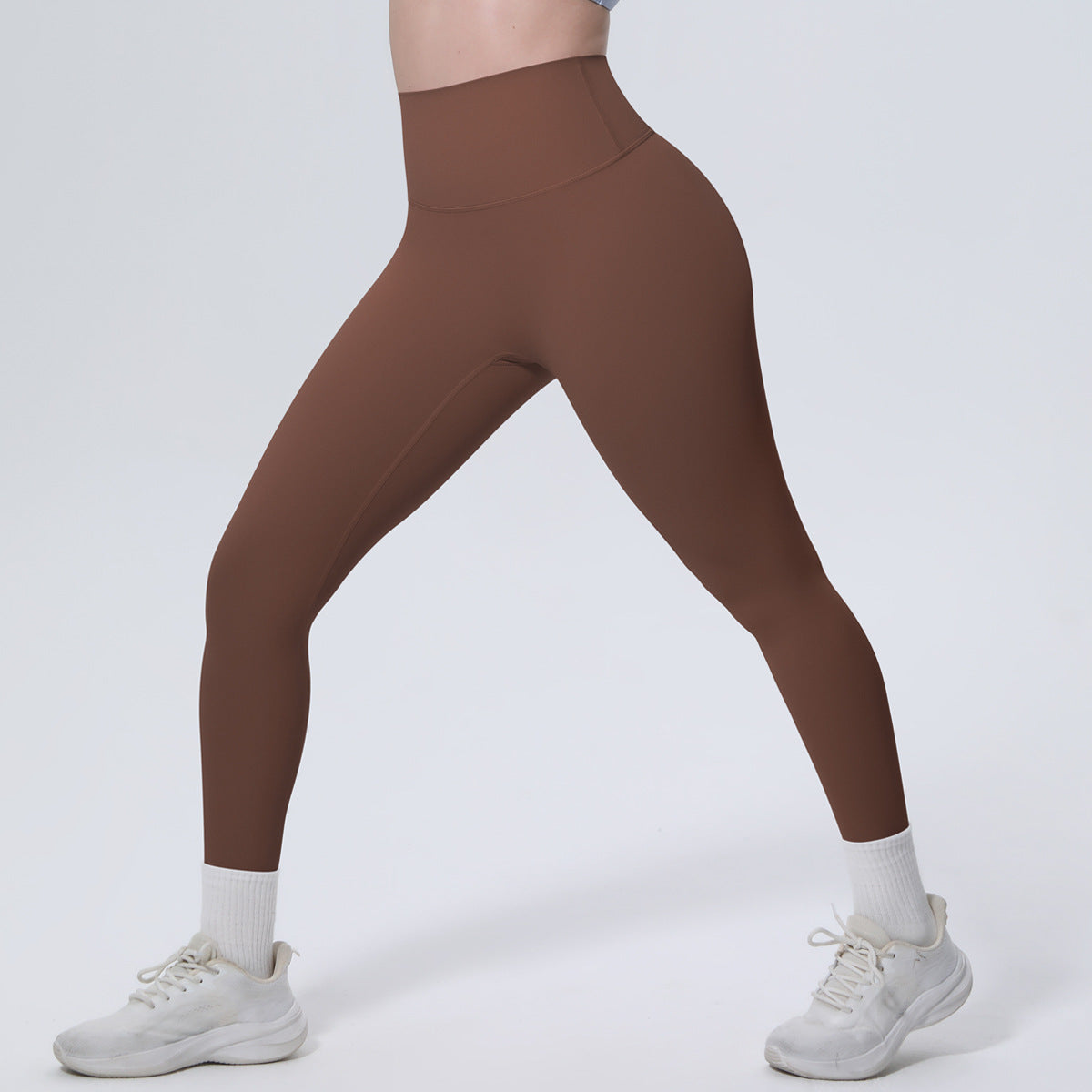 High Waist Nude Feel Tights Running Sports Hip Raise Fitness Pants Pilates Sexy Slim Solid Color Yoga Pants