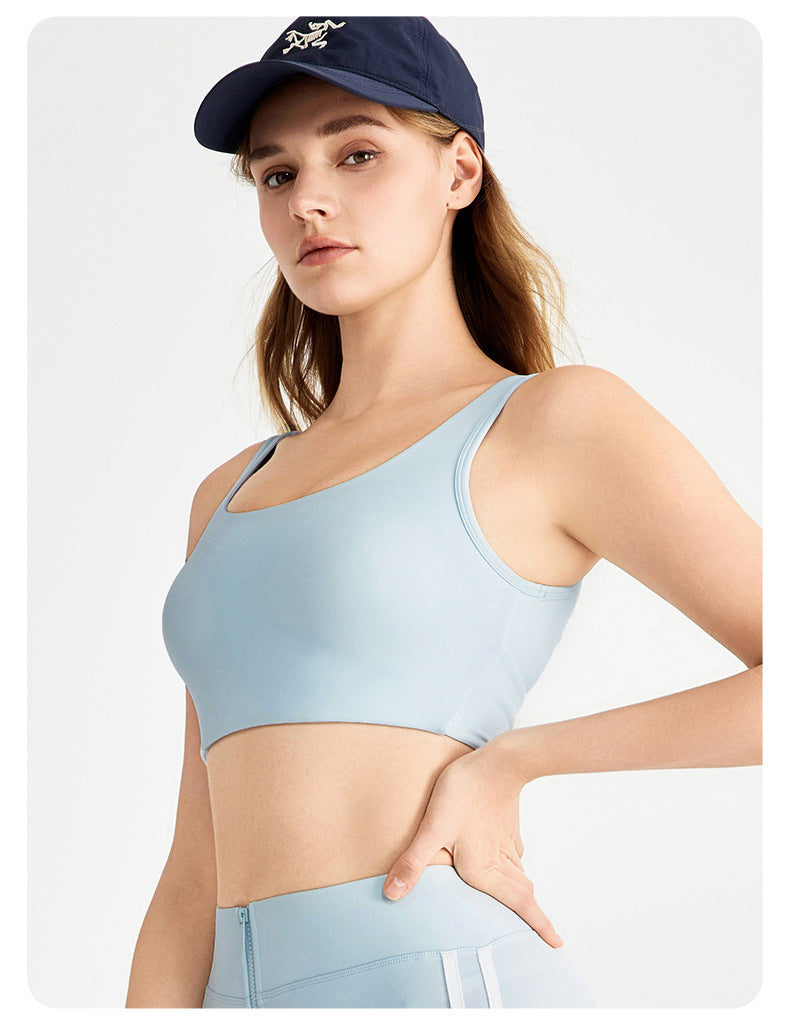 Sports Underwear Women Shockproof Nude Feel Beauty Back Yoga Vest Back Cross Breathable Pilates Workout Bra