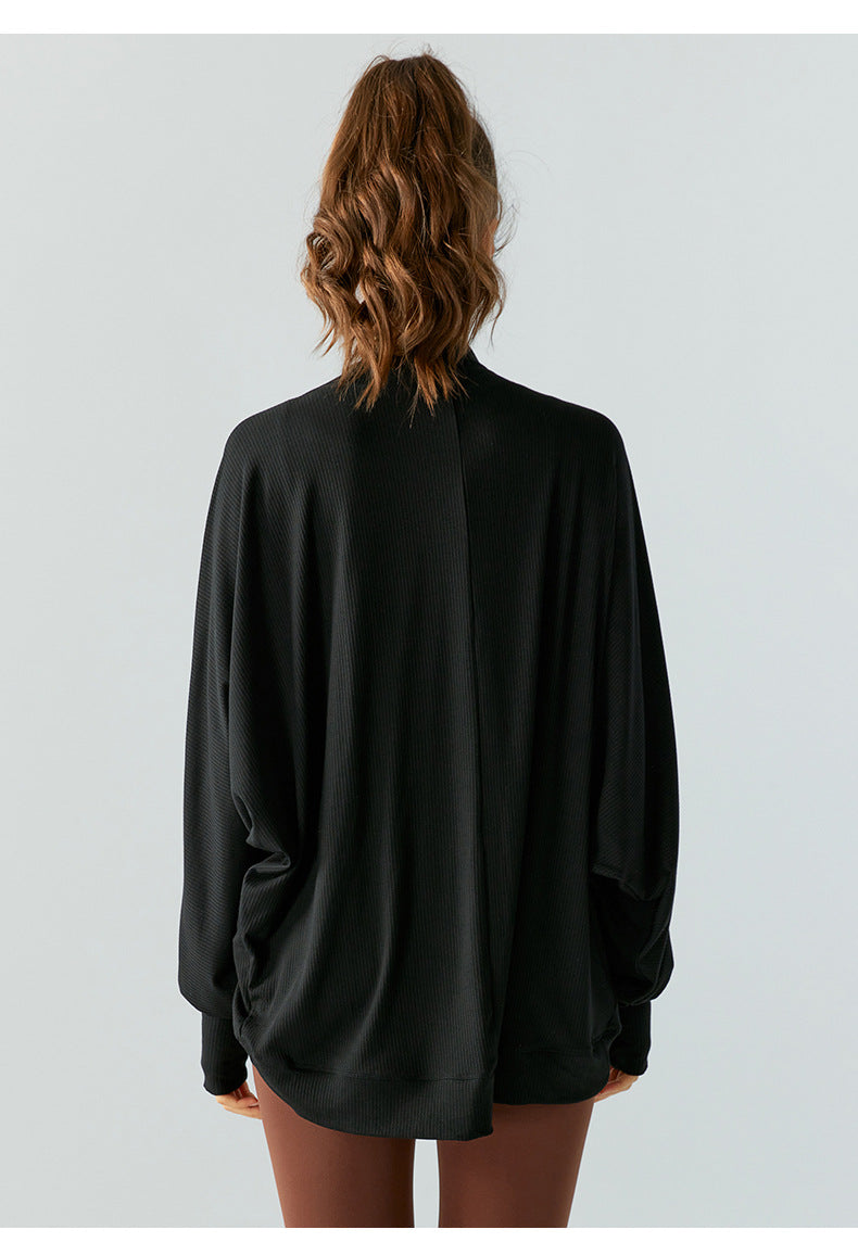 Spring Yoga Blouse Women Thin Bathrobe Sports Long Sleeves Outer Match Cardigan Workout Top Coat