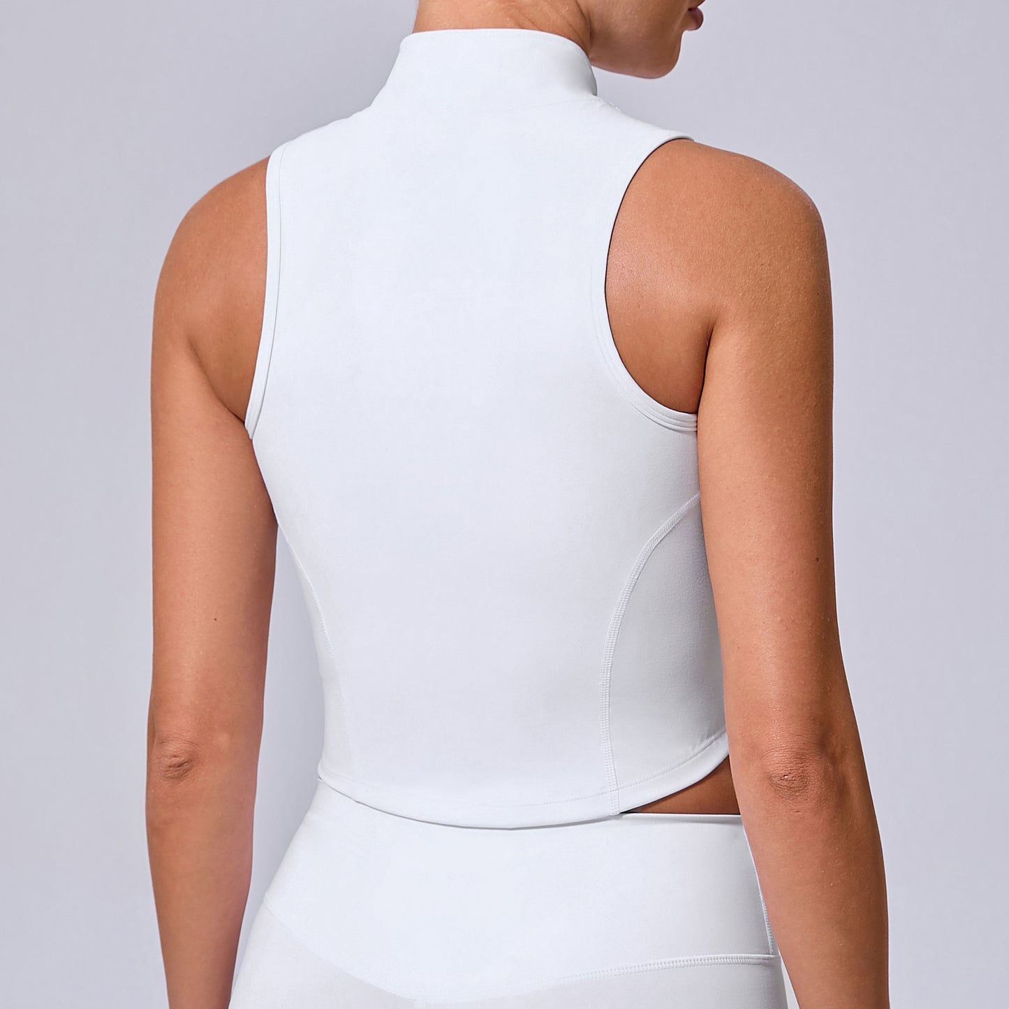 Exercise Sleeveless Stand Collar Jacket Women Zipper Coat Yoga Jacket Autumn Winter Running Training Quick Drying Vest