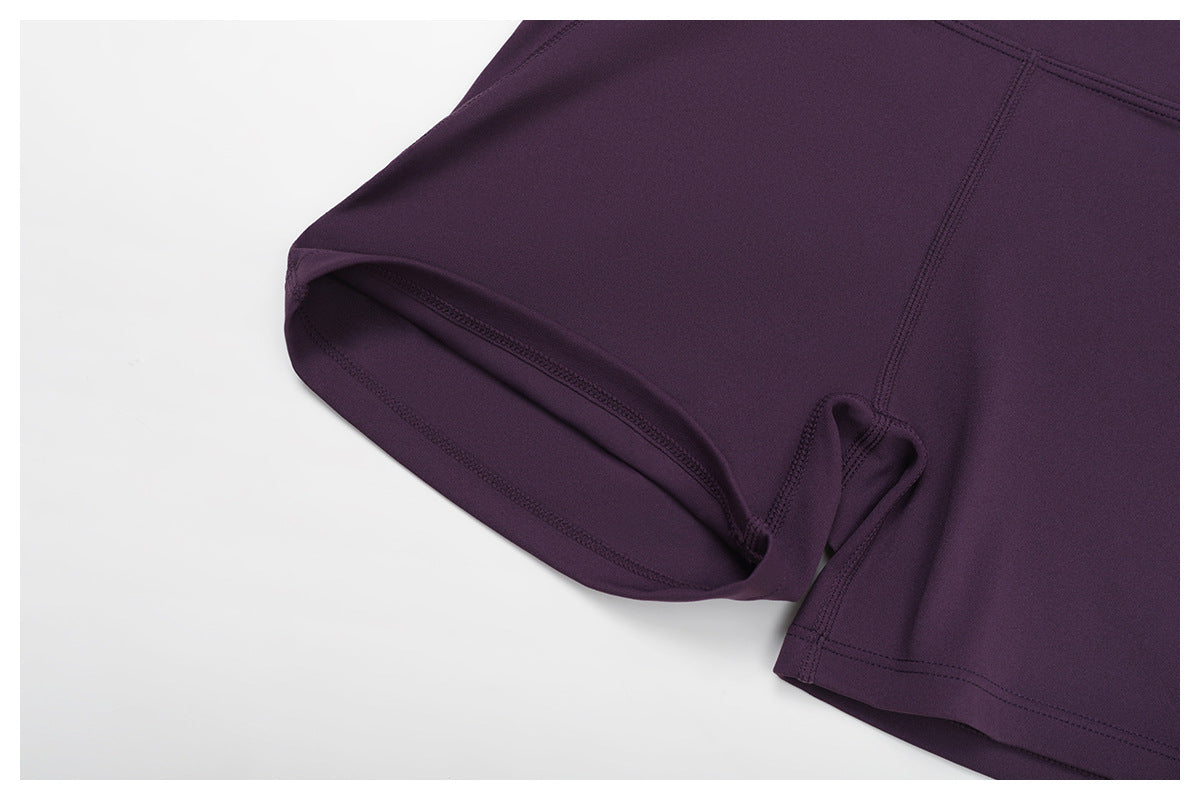 Sollinarry Cloud Sense High Waist Yoga Shorts Quick Dry Hip Raise Belly Wrap Shorts Outdoor Running Sports Fitness Shorts