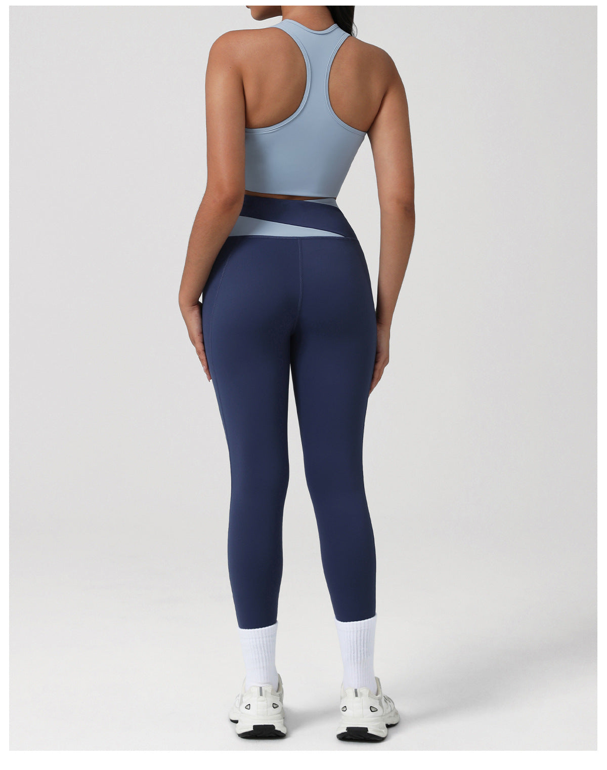 High Strength Shockproof Yoga Bra Contrast Color H Shaped Beauty Back Fitness Vest with Chest Pad Running Sports Bra