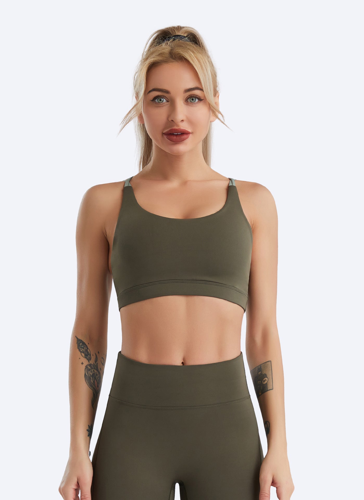 Yoga Clothes Women Sexy Beauty Back Workout Bra Wireless Shockproof Push up Running Exercise Underwear