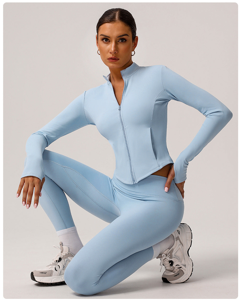 Yoga Clothes Women Autumn Winter Long Sleeve Fleece Padded Coat Fitness Sports Casual Warm Quick Drying Top Slim Coat