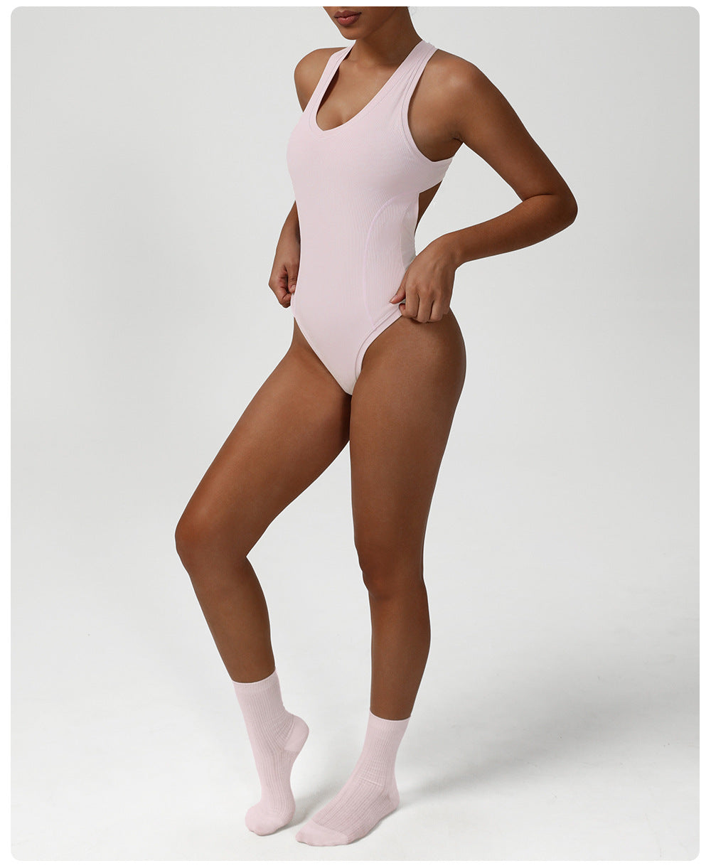 Loose Wide Leg Pants Yoga Set One Piece Women Dance Training Sports Bottoming Skinny Jumpsuit
